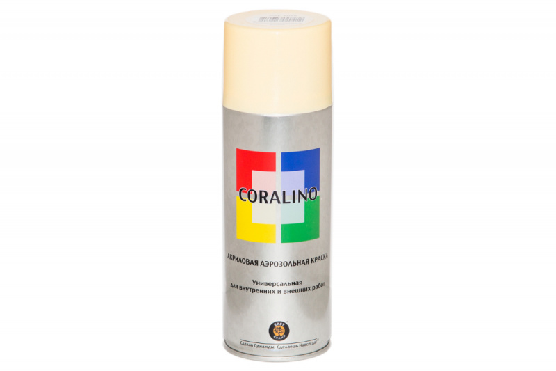 Краска универсальная аэрозольная акриловая Coralino RAL 1015 светлая слоновая кость 200г.
