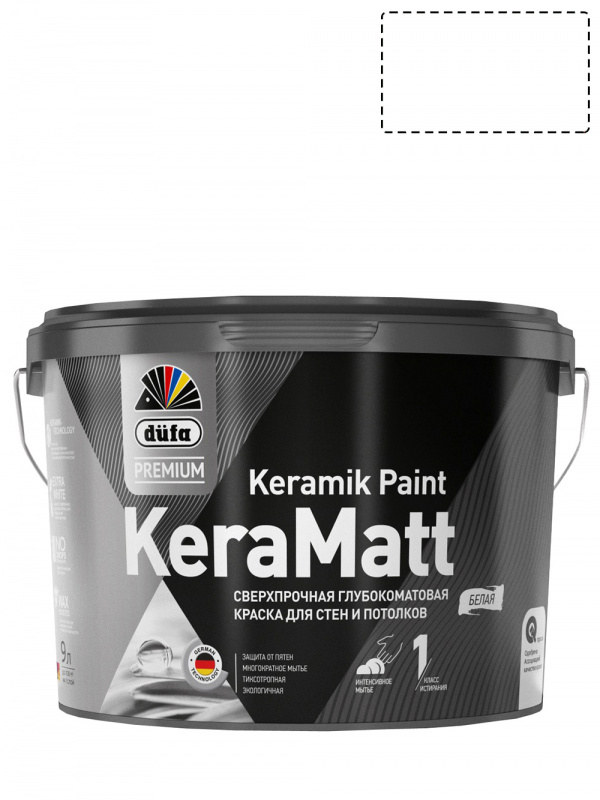 Краска для стен и потолков сверхпрочная Düfa Premium KeraMatt Keramik Paint глубокоматовая база 1 9 л