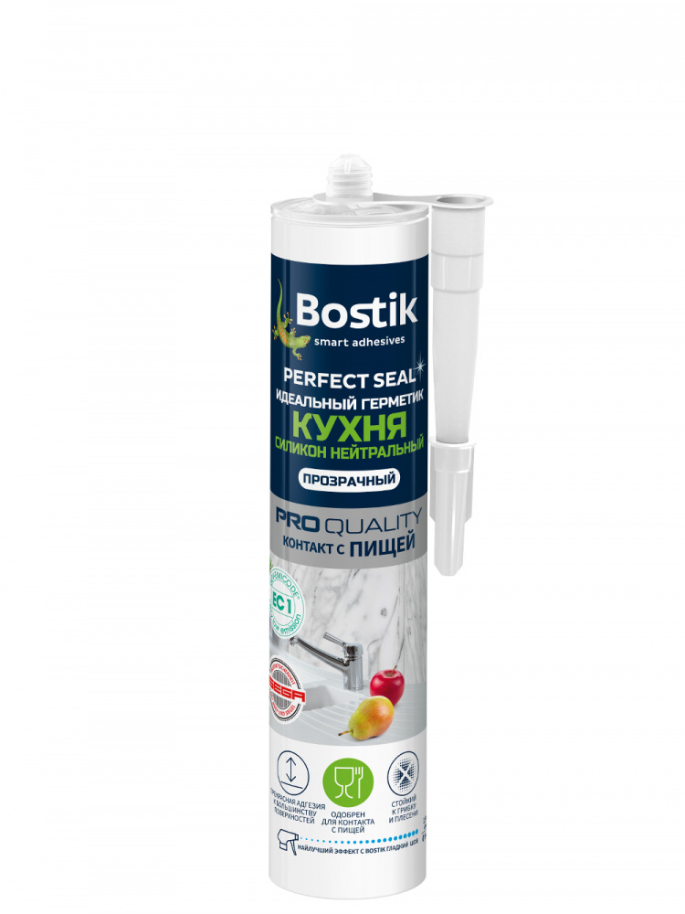 Герметик силиконовый для кухни Bostik Perfect Seal Нейтральный прозрачный 280 мл