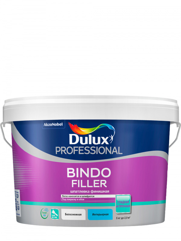 Шпатлевка для стен и потолков Dulux Professional Bindo Filler финишная 2,9 л./5 кг.