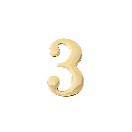 Цифра дверная Apecs "3" золото