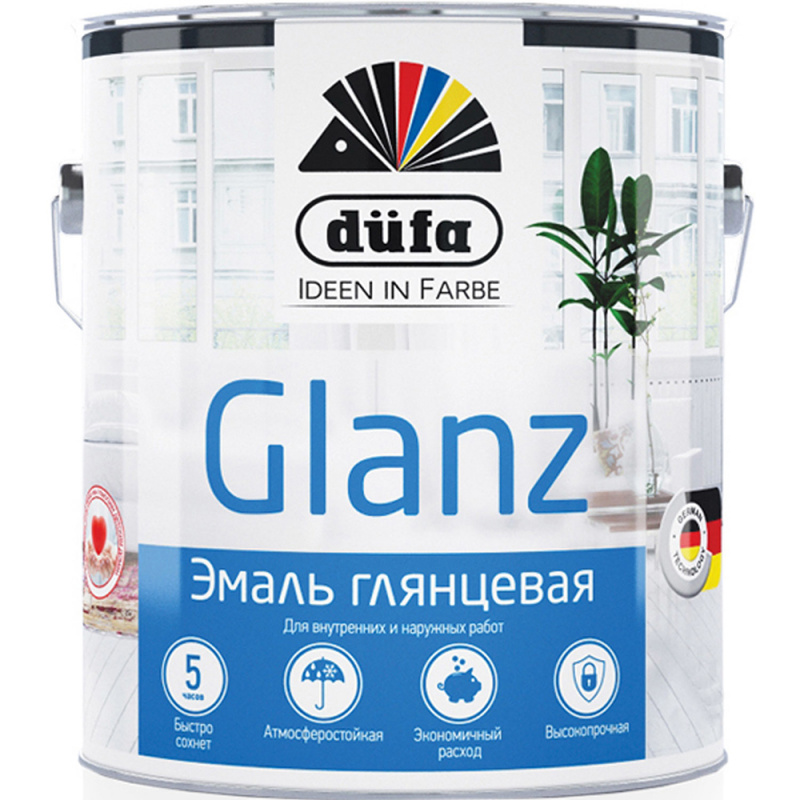 Эмаль для дерева и металла алкидная Dufa Retail Glanz глянцевая белая 750 мл.