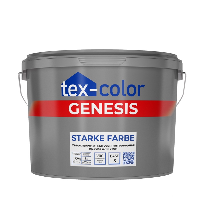 "Tex-Сolor" ВД краска Genesis Starke Farbe  база3  9л