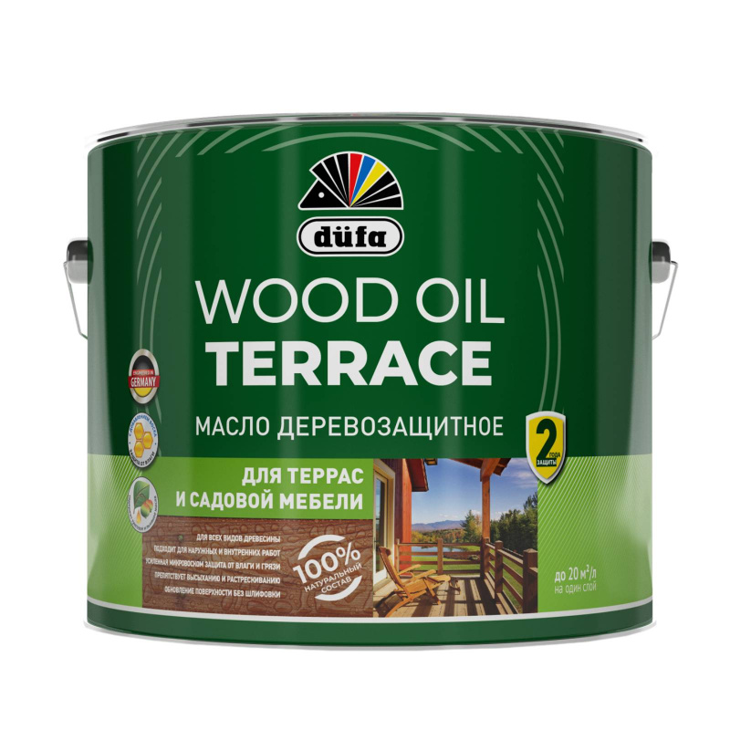 Масло деревозащитное для террас и садовой мебели Dufa Wood Oil Terrace палисандр 9л