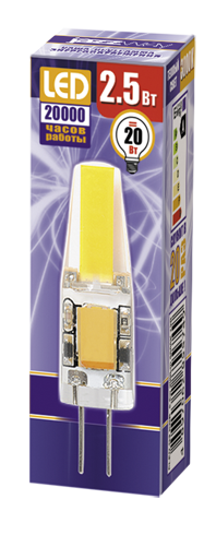 Лампа LED COB 2,5W G4 3000K 12V Jazzway