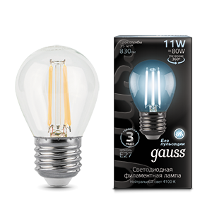 Лампа F-LED P45 11W 4100K E27 Gauss