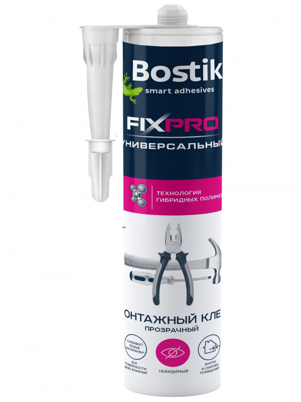 Клей-герметик гибрид универсальный Bostik Fixpro прозрачный 290 мл.