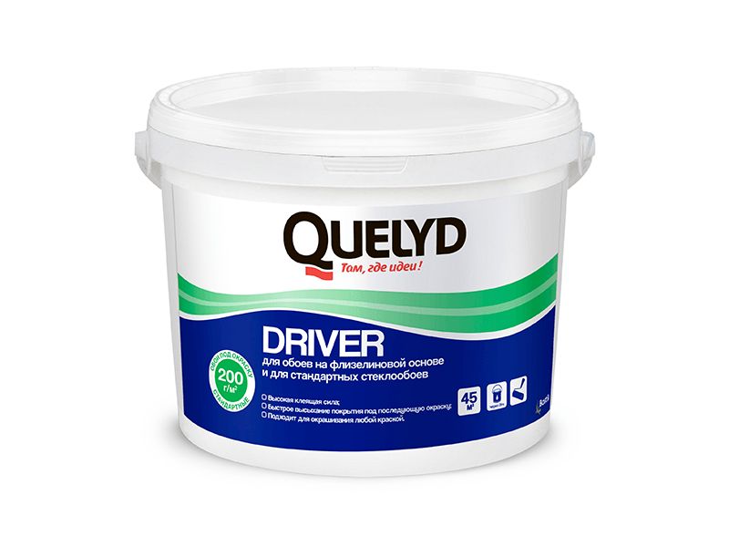 Клей для стеклообоев и флизелиновых обоев Quelyd Driver 9 кг