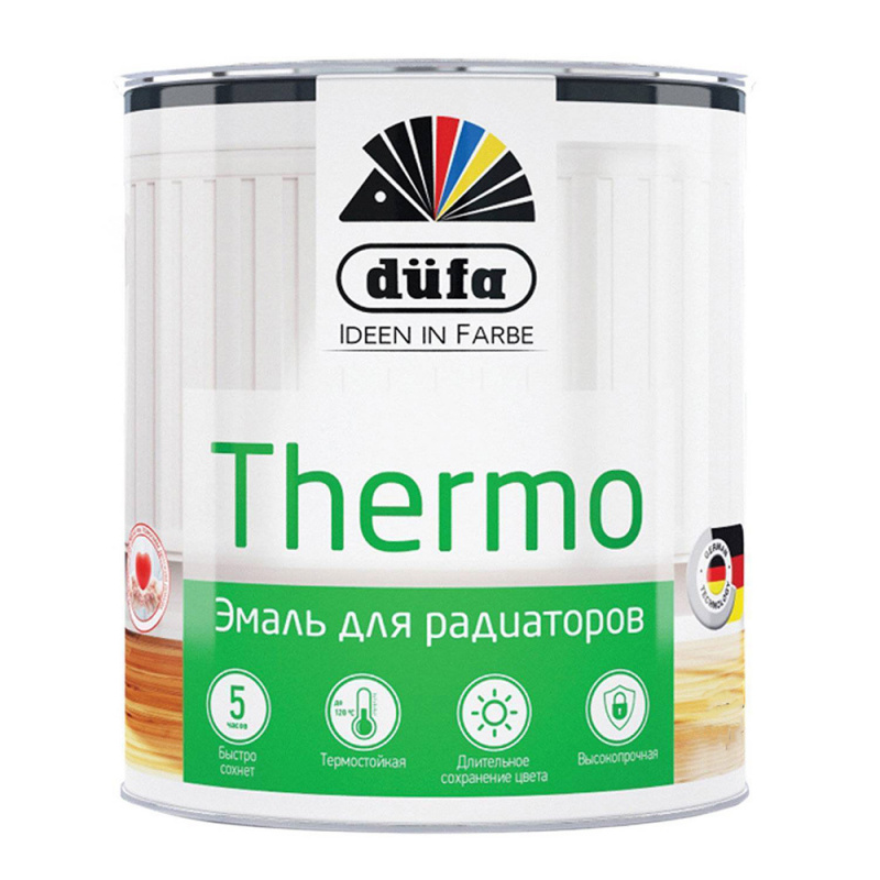 Эмаль для радиаторов Dufa Retail Thermo глянцевая белая 750 мл.