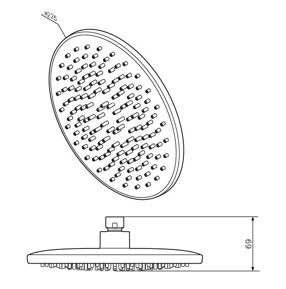 Верхний душ AM.PM Gem F0590000 хром, круглый, 22 см