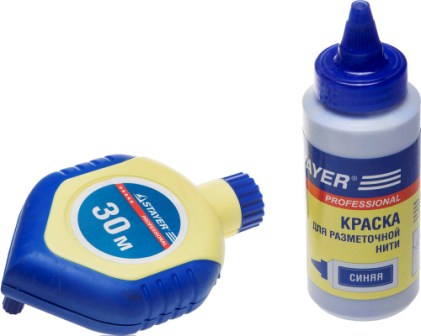 Набор STAYER Нить разметочная с синей краской в 2-хкомпон. корпусе, 115гx30м