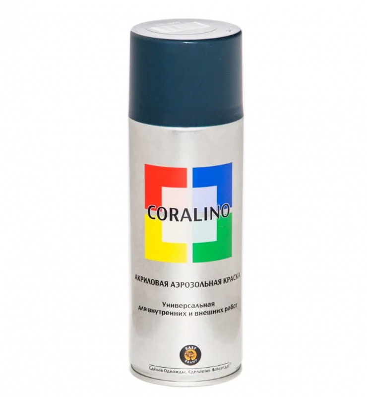 Краска универсальная аэрозольная акриловая Coralino Satin полуматовая RAL6005 зеленый мох 520 мл