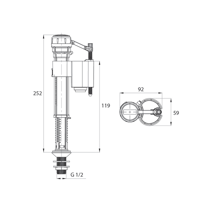 Впускной клапан Iddis F012400-0007 с нижней подводкой 1/2"