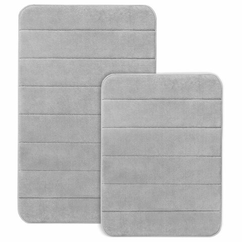 Комплект ковриков для ванной комнаты ЛАЙМА Home Memory Effect 608446 50х80 см и 40х60 см, светло-серый