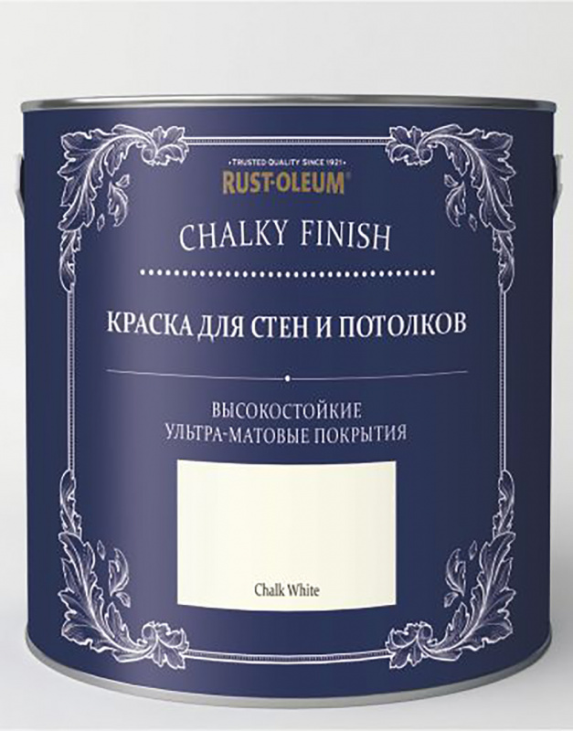 Краска для стен и потолков ультраматовая Chalky Wall Paint Chalk White/ Белый мел 2,5 л.