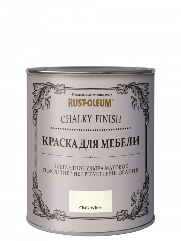 Краска для мебели ультраматовая Chalky Finish Chalk White/ Белый мел 0,75 л.