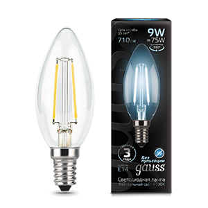Лампа F-LED B35 9W 4100K E14 Gauss