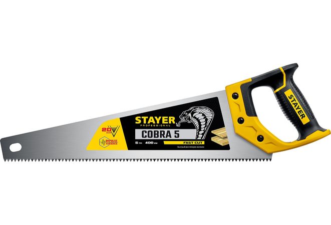 Ножовка по дереву Stayer Cobra 5 прямой крупный зуб 5TPI 450 мм