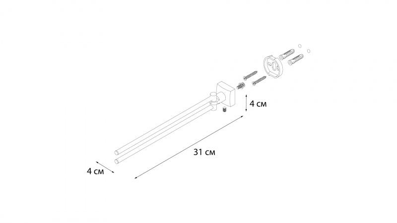 Полотенцедержатель Fixsen Kvadro FX-61302A хром