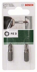 Бита PZ3 25мм C 1/4" XH 2шт Bosch