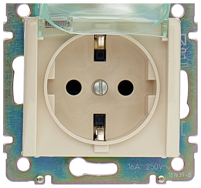 Розетка с/з с з/шт с крышкой IP44 Valena сл.кость Legrand