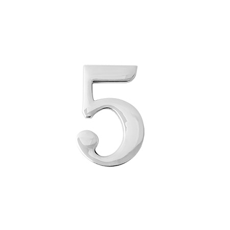 Цифра дверная Apecs "5" хром