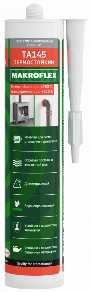Герметик силиконовый высокотемпературный Макрофлекс TA145 красный 300 мл