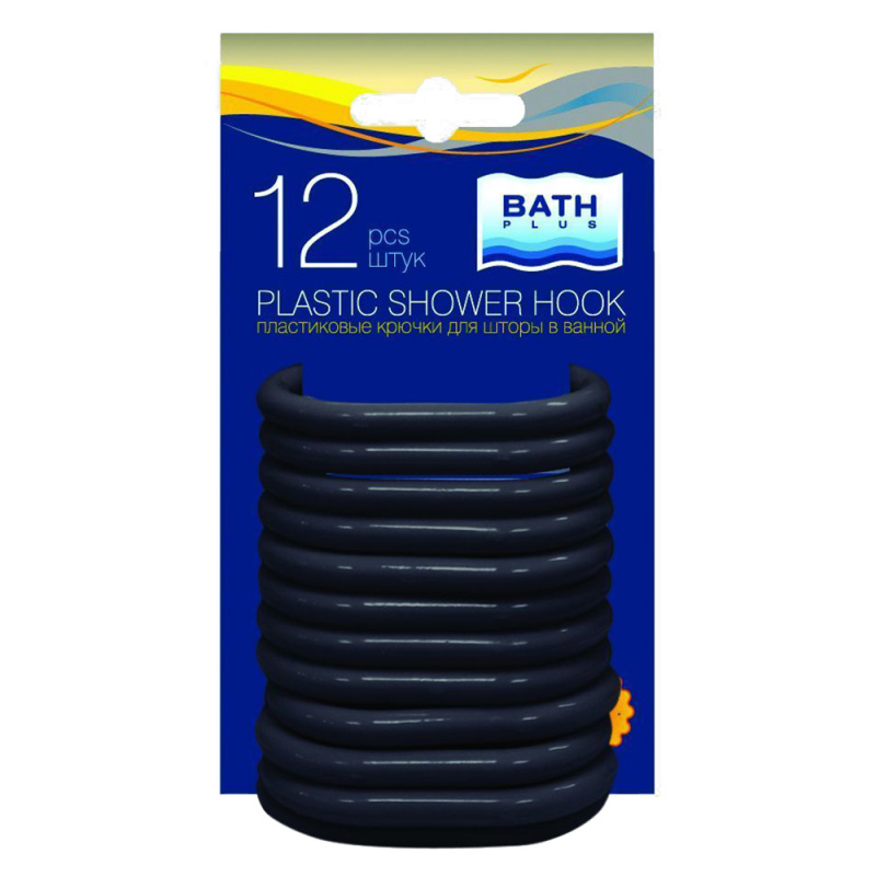 Кольца для штор Bath Plus AK-05 черные 12 шт.