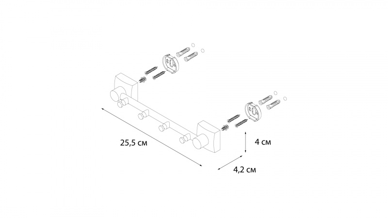 Крючок Fixsen Kvadro FX-61305-4 хром