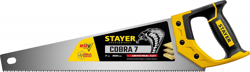 Ножовка универсальная Stayer Cobra 7 универсальный зуб 7TPl 400 мм