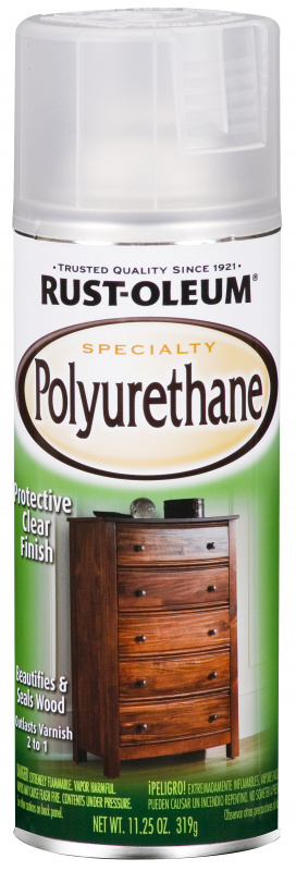 Лак для дерева и металла полиуретановый Specialty Polyurethane полуматовый спрей 312 г.