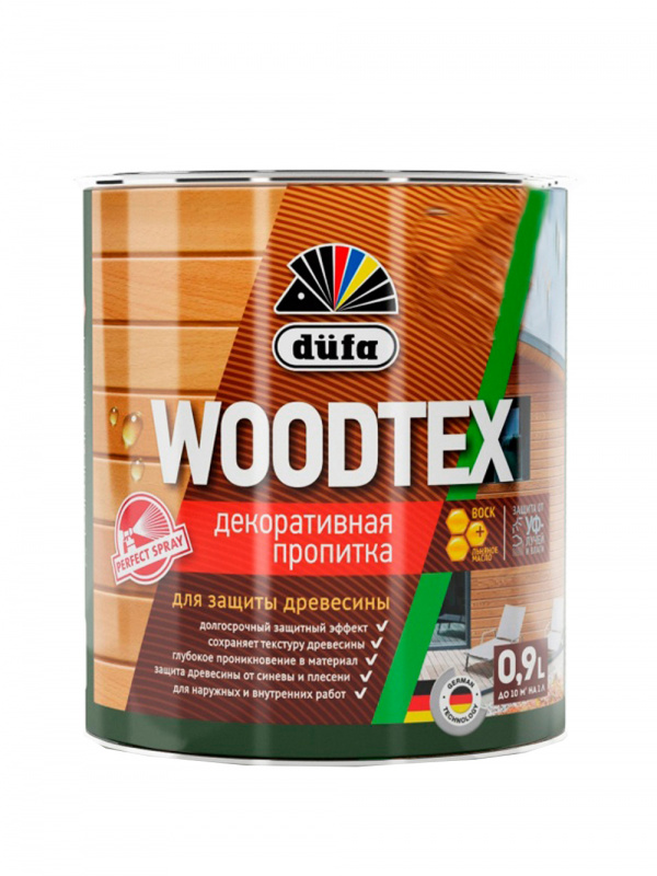 Пропитка декоративная для защиты древесины алкидная Dufa Woodtex орегон 0,9 л.