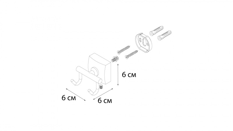 Крючок Fixsen Kvadro FX-61305B хром