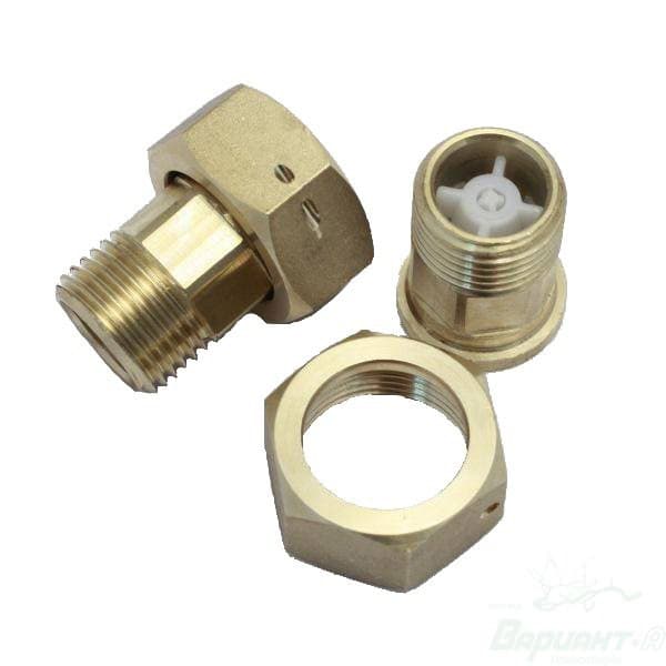 хПрисоединительный комплект для счетчика воды 3/4" х 1/2" L=47мм ВР/НР с обратным клапаном Цветлит