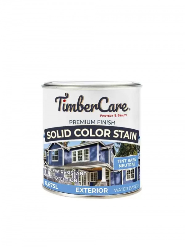 Кроющая пропитка TimberCare Solid Color Stain для наружных деревянных поверхностей прозрачная база 0,675 л