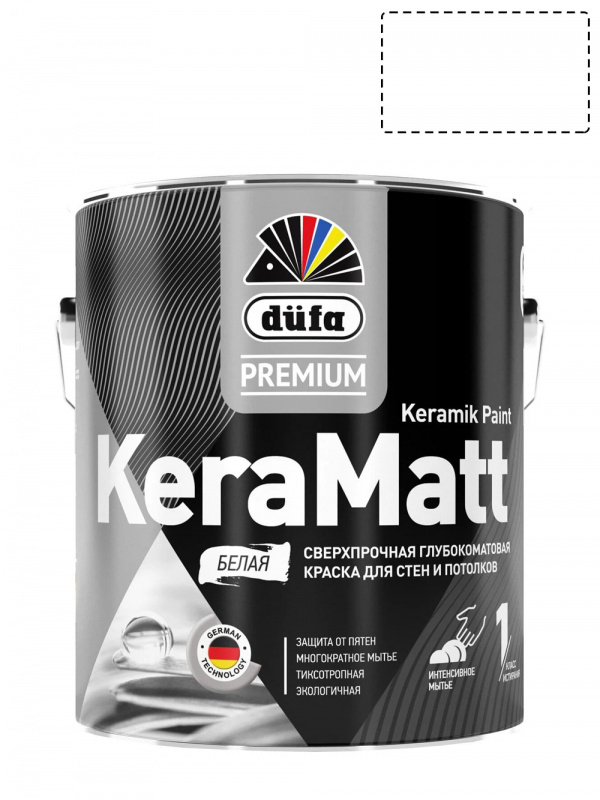 Краска для стен и потолков сверхпрочная Düfa Premium KeraMatt Keramik Paint глубокоматовая база 1 2,5 л