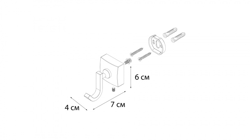 Крючок Fixsen Kvadro FX-61305 хром