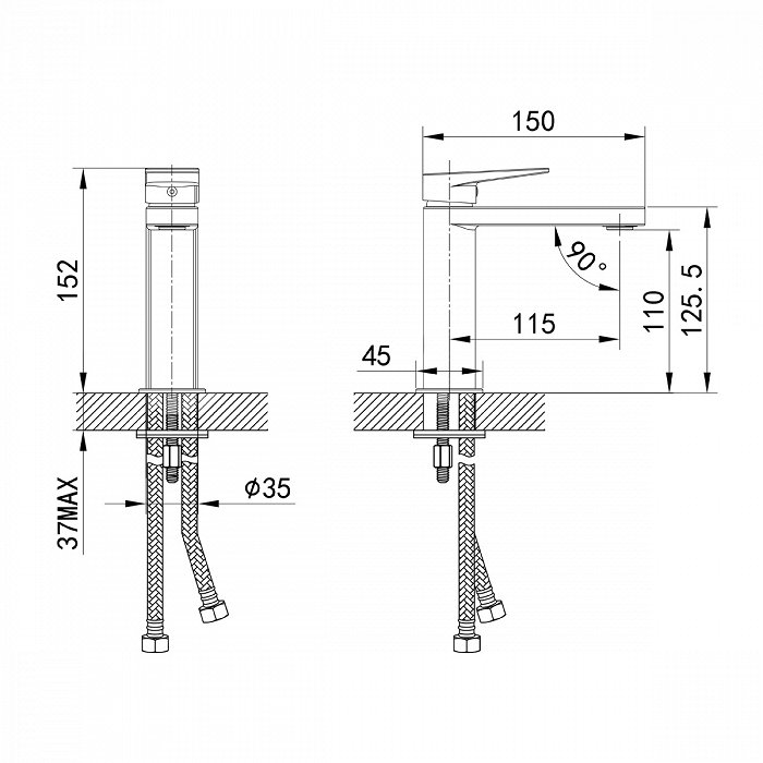 Смеситель для раковины Iddis Bridge BRDSB00i01, хром