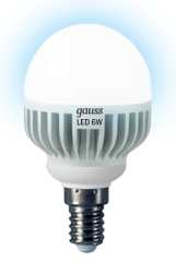 Лампа LED P45 6W 4100K E14 Gauss