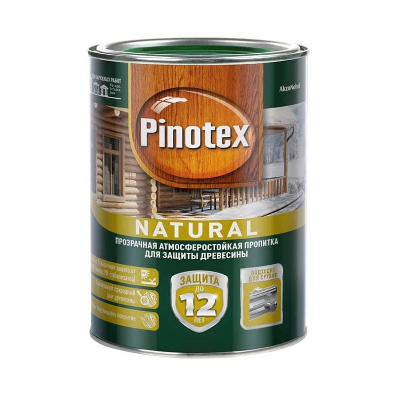 Пропитка декоративная для защиты древесины Pinotex Natural 1 л.