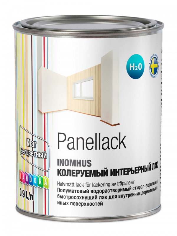 Лак для деревянных панелей стирол-акриловый Landora Panellack Klar полуматовый 0,9 л.