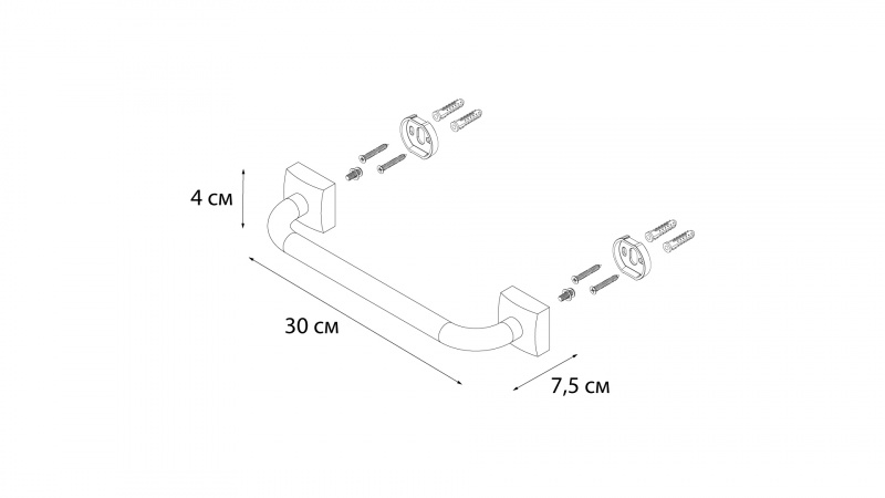 Поручень для ванны Fixsen Kvadro FX-61317 хром