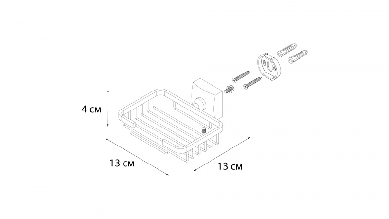 Мыльница Fixsen Kvadro FX-61309 хром