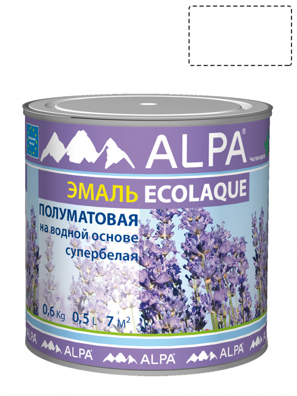 Эмаль универсальная Alpa Ecolaque полуматовая белая 0,5 л