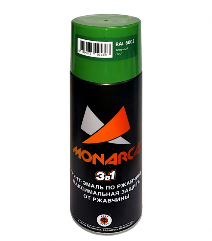 Грунт-эмаль по ржавчине аэрозольный акриловый Eastbrand Monarca  RAL6002 зеленый лист 520 мл.