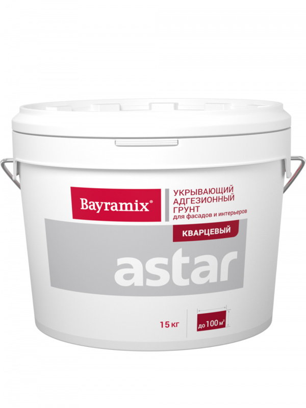 Bayramix Astar грунт с кварцевым наполнителем для внутренних и наружных работ 15кг (В2-бесцветная база под колеровку)
