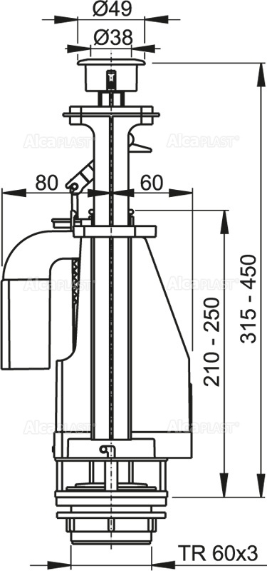 Сливной клапан AlcaPlast A08A