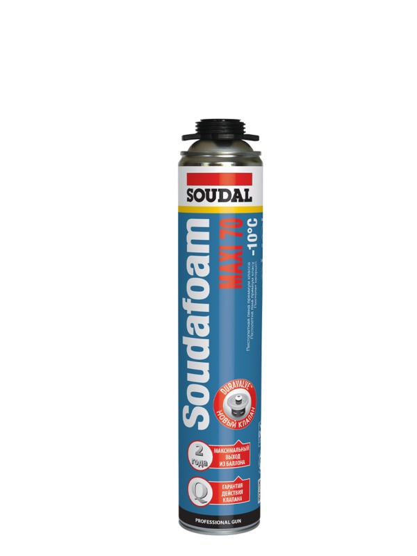 Пена профессиональная Soudal Soudafoam Maxi зимняя 870 мл. выход 70 л.