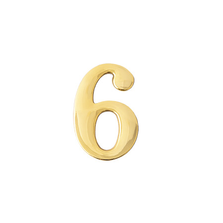 Цифра дверная Apecs "6" золото
