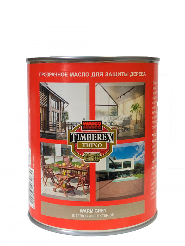 Масло тиксотропное для внутренних и наружных работ Timberex Thixo теплый серый 1 л